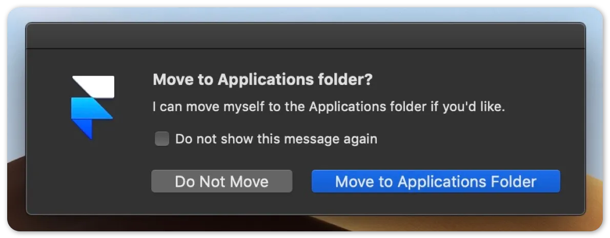 Framer application folder dialog