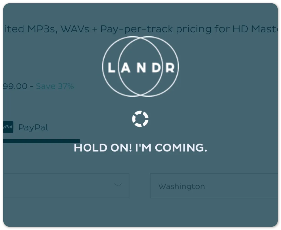 LANDR loading screen