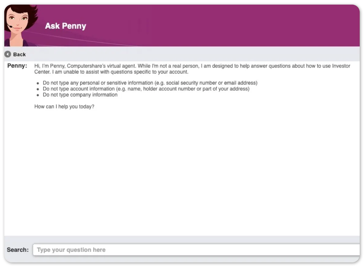 Computershare virtual agent Penny