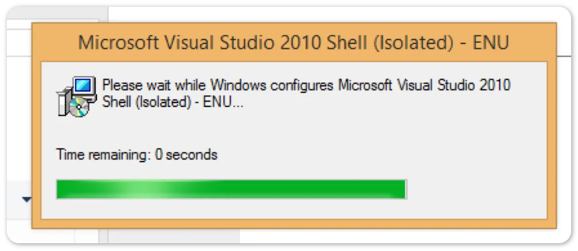 Visual Studio configuration dialog