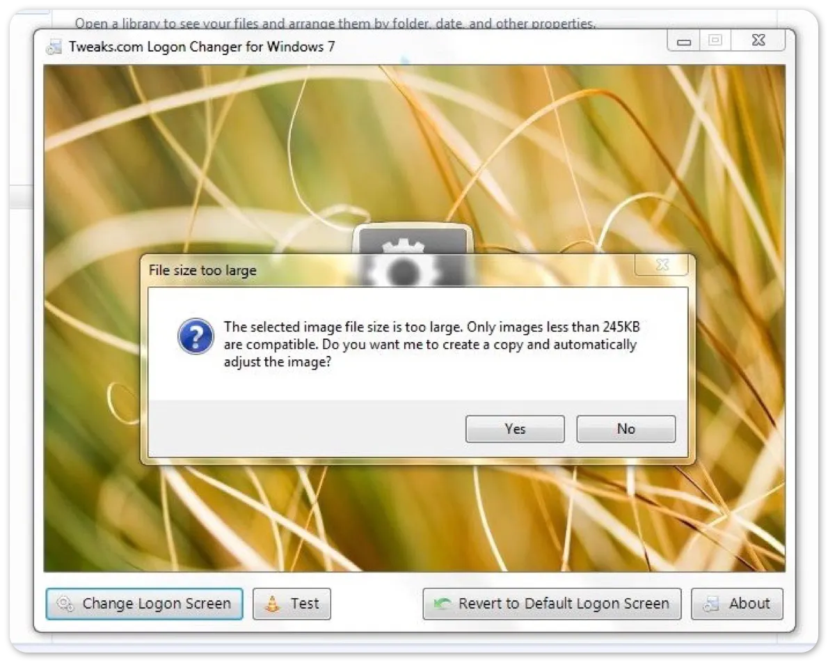 Windows Logon Changer dialog