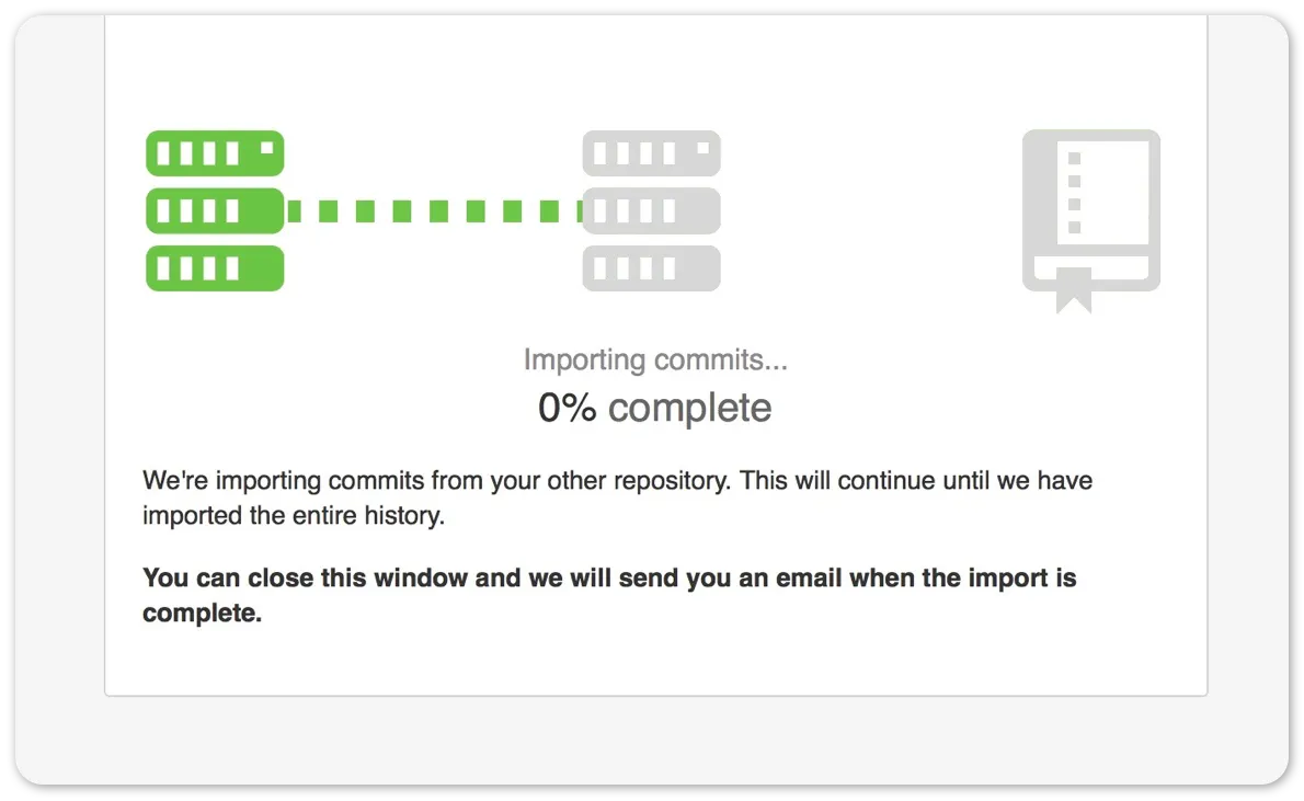GitHub Importer importing commits