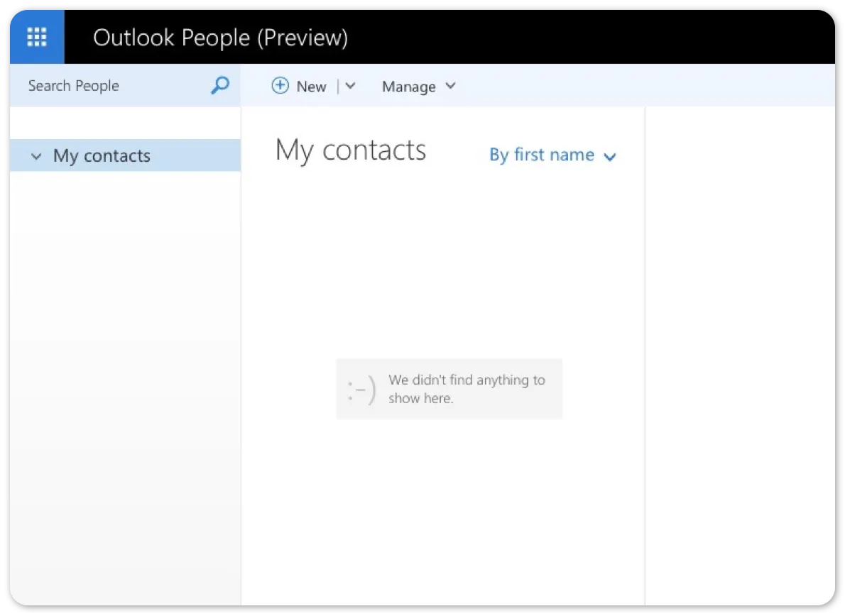 Outlook People empty state