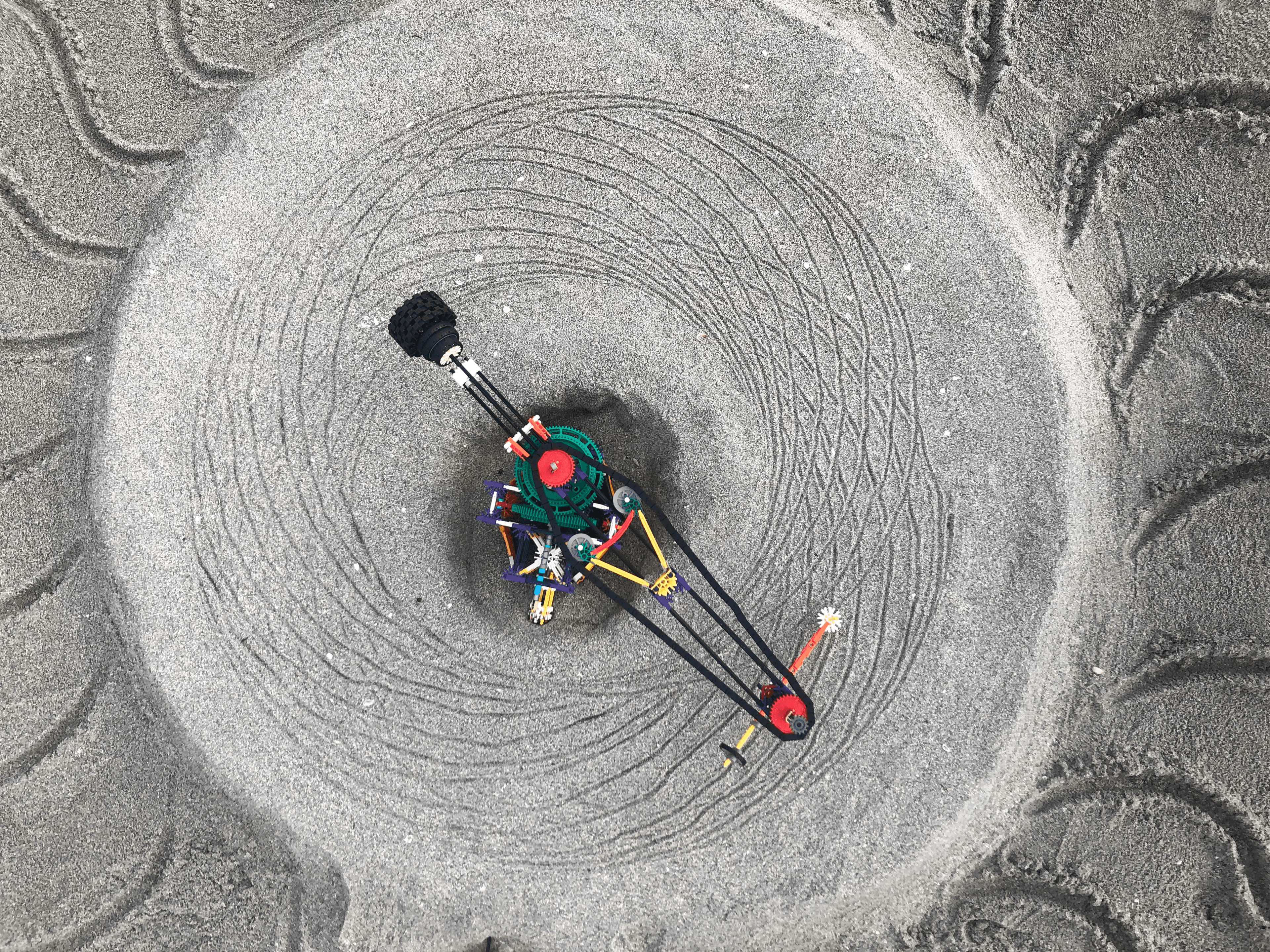 Aerial view of an in-progress spiral