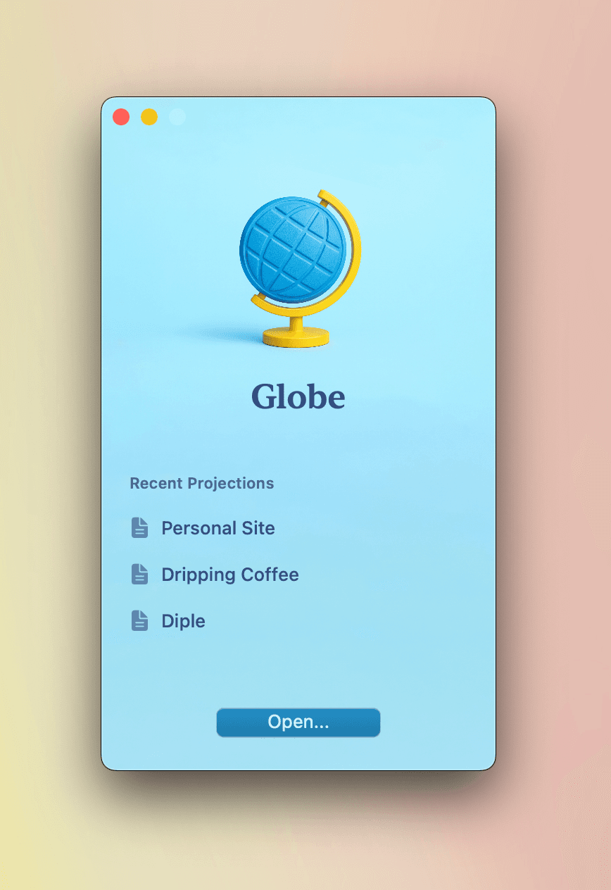 Globe splash screen