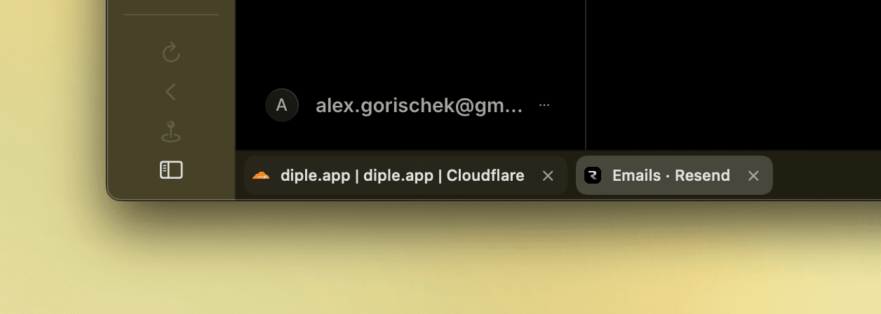 Pinned tabs for different sites