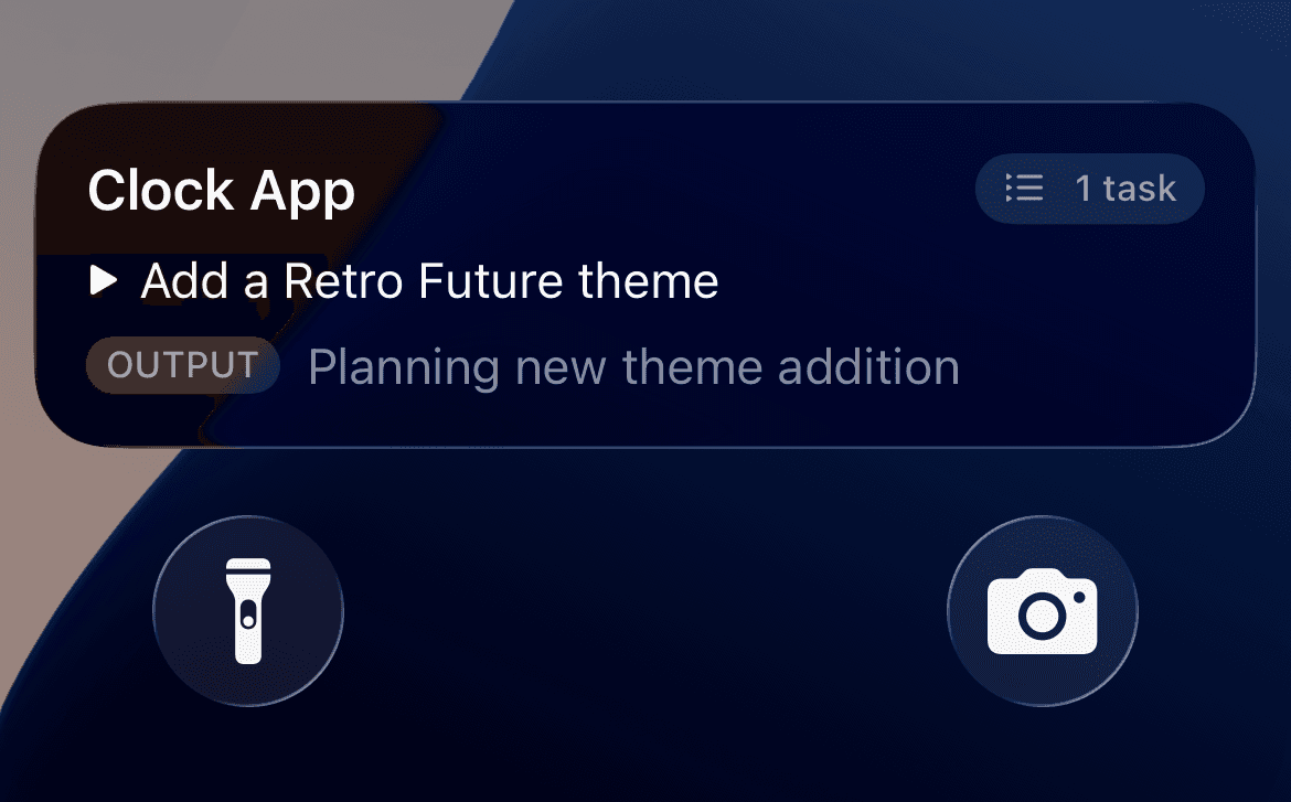 iOS Live Activity showing a Workstream status