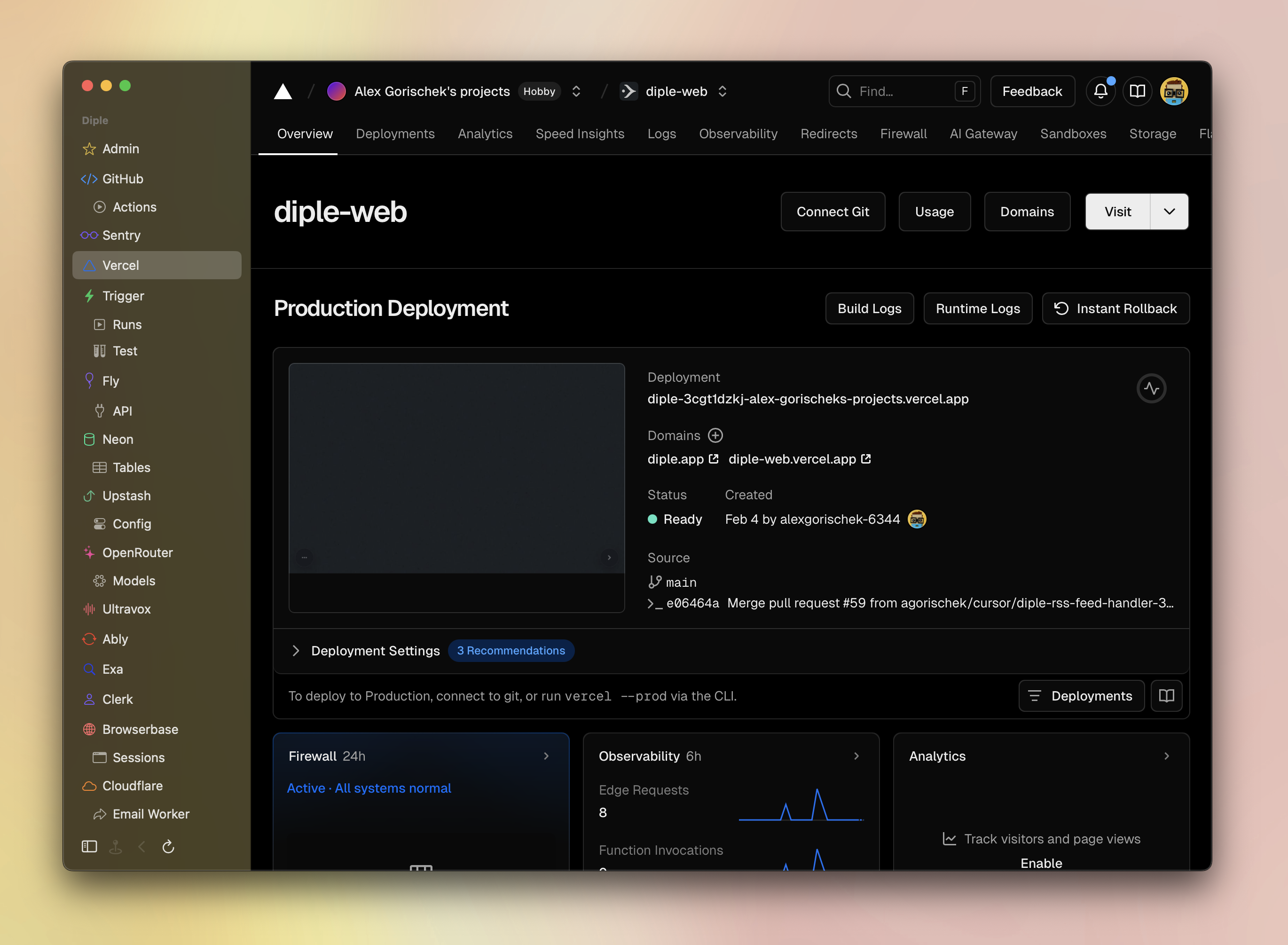 Expanded sidebar layout