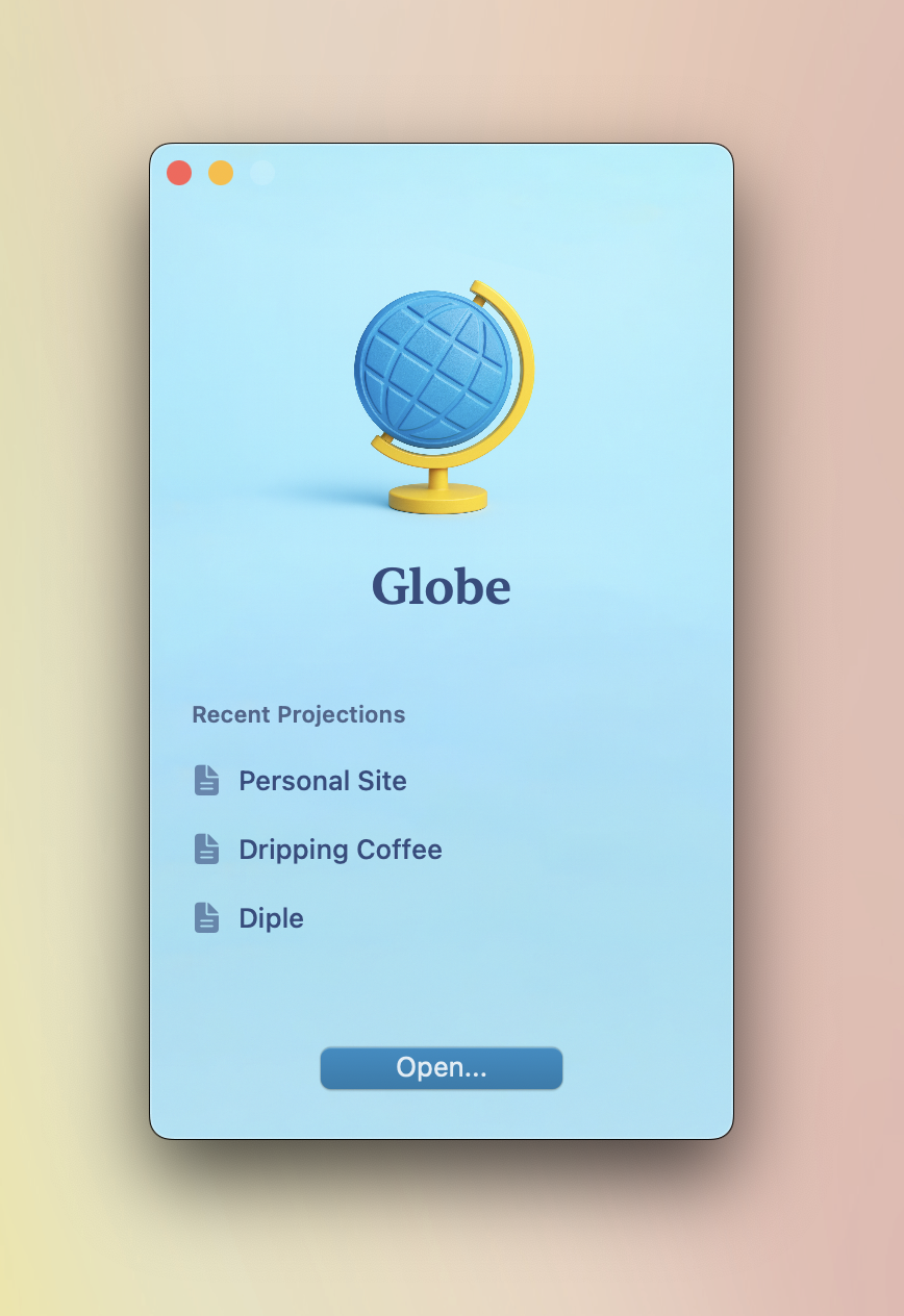 Globe splash screen