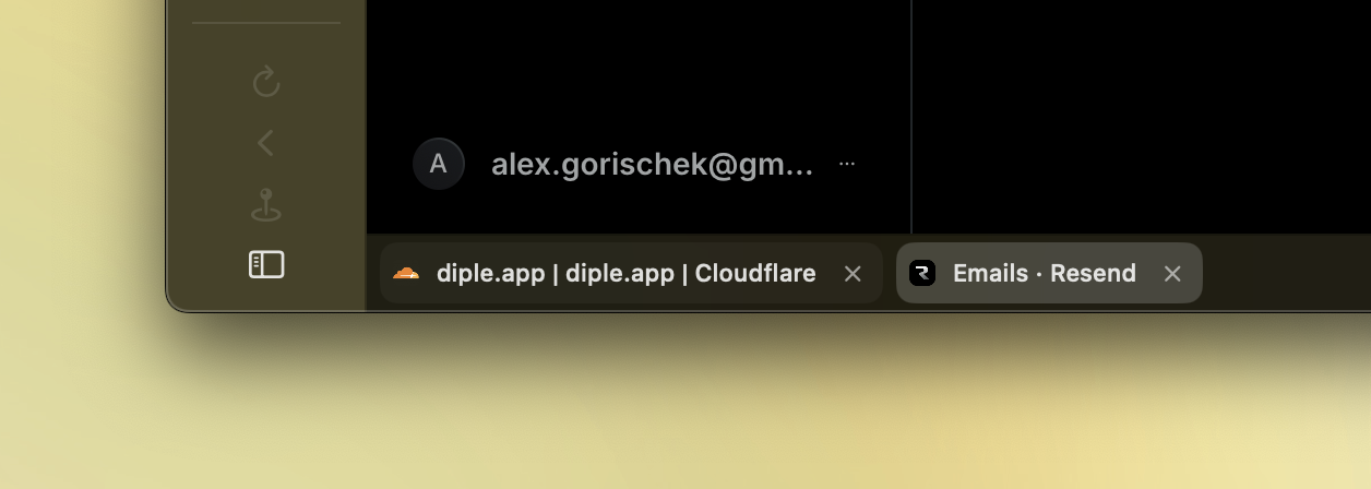 Pinned tabs for different sites
